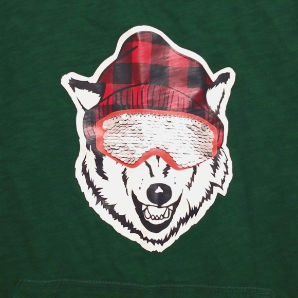 2/$20 GAP Flip Sequin Bear Graphic Print Long Sleeve Sweatshirt Size S - Picture 2 of 11